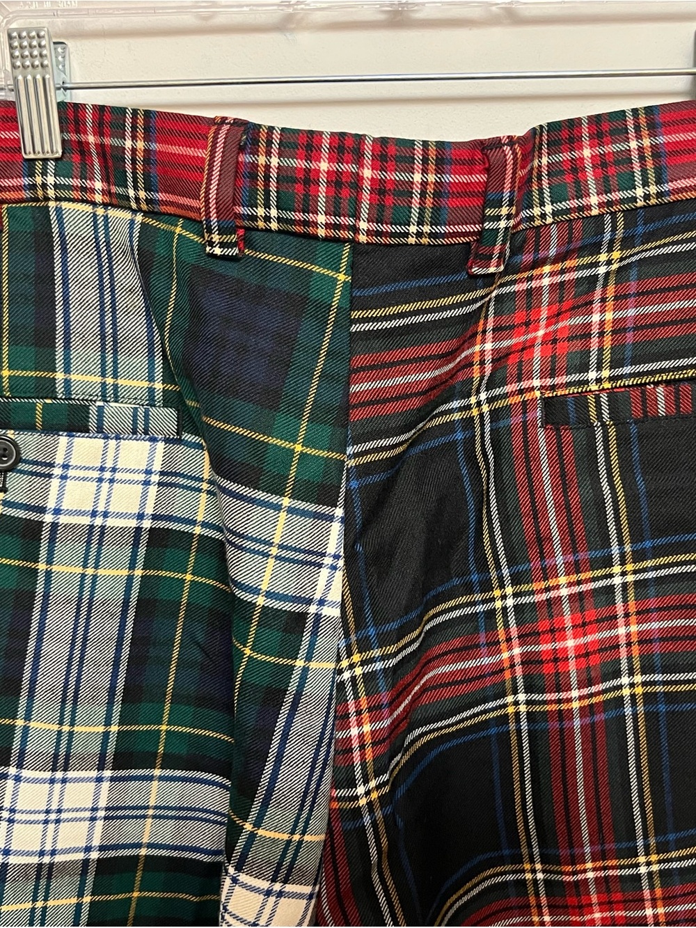Brooks Brothers Clark Patchwork Tartan Plaid 100% Wool Pants Men’s 40x32 - Picture 11 of 12